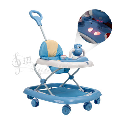 MeeMee Musical Activity Walker With Parent Rod(Blue)