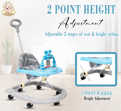 Panda Creation Musical Activity Walker With Parent Rod(Blue)