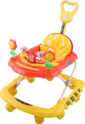 JoyRide Musical 2-in-1 Walker With Parent Rod(Yellow, Red)