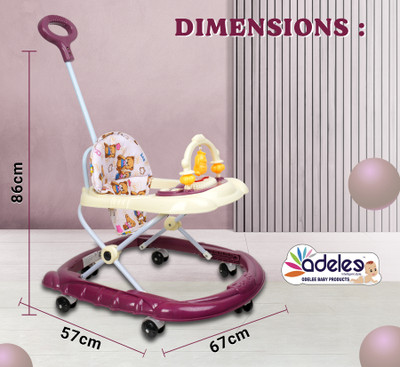 ODELEE Musical Activity Walker With Parent Rod(Red, Multicolor, Brown)