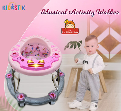 Panda Creation Musical Activity Walker(Grey, Pink)