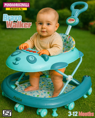 Pandaoriginals Musical Activity Walker With Parent Rod(Green)