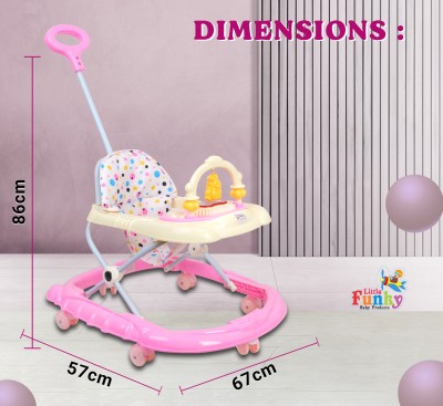 Little Funky Musical Activity Walker With Parent Rod(Pink, Beige)