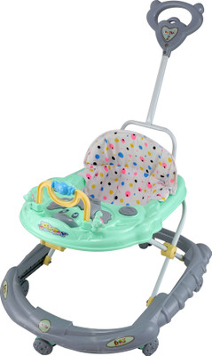 JoyRide Musical 2-in-1 Walker With Parent Rod(Green, Grey)