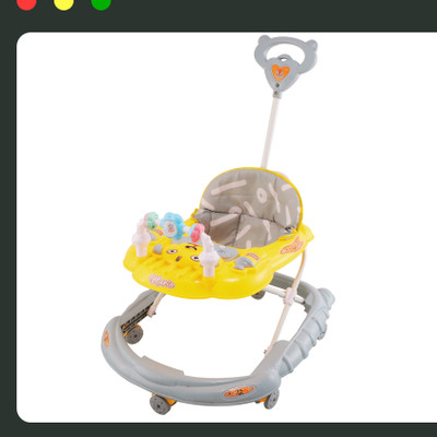 SMILEYTOYS Musical Activity Walker With Parent Rod(Yellow, Grey)