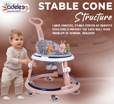 ODELEE Musical Activity Walker With Parent Rod(Brown)