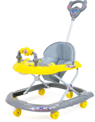 Domios Musical Activity Walker With Parent Rod(Yellow, Grey)