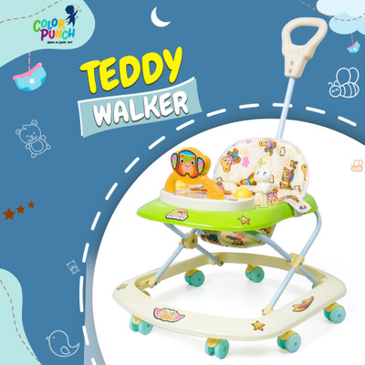 Colorpunch Musical 3-in-1 Walker With Parent Rod(Green)