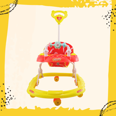 SMILEYTOYS Musical 2-in-1 Walker With Parent Rod(Red, Yellow)