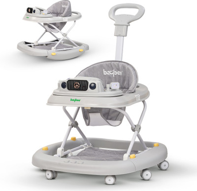 baybee Musical 2-in-1 Walker With Parent Rod(Grey)