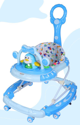 Babyjoys Musical Walker & Rocker With Parent Rod(Blue)