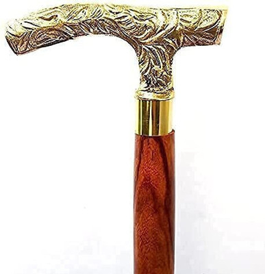 Calvin handicrafts Brass Handle Vintage Antique Wooden Walking Stick Handmade Walking Stick