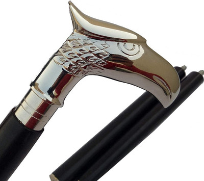 RanaCreation Wooden 3fold eagle stick in black color Walking Stick