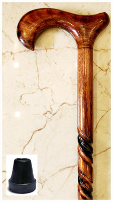 Sanvi Creation Mart Wooden body walking fancy stick with base rubber in 36 inches Walking Stick