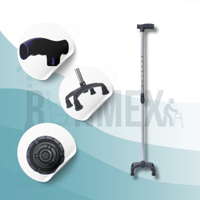 RUNMEX 4 Leg PVC Lightweight and Adjustable Walking Stick