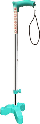 MONOLIZE Surgical 3 Leg C Green Dori Height Adjustable Men/Women/Old People Patient Walking Stick