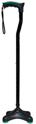 EXCLIQ Quadra Stick, Silver, Universal Size, 1 Unit Walking Stick