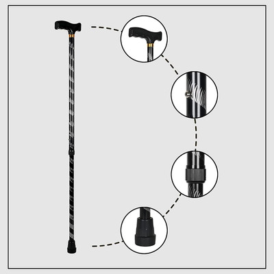 BLUECHIP Black stylish imported Heavy duty - Unisex Walking Stick Walking Stick