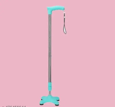 Sanvi Creation Mart 4 Leg Quadripod Adjustable Height Men Women Old Age People Walking Stick