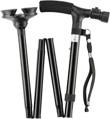 Shopmart Folding Walking Stick With LED Flashlight Walking Stick