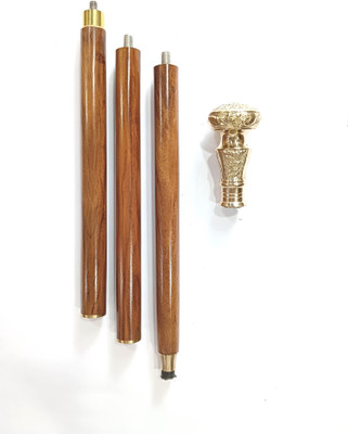 Fia International Premium Foldable Walking Stick with Brass Handle 36 inches Walking Stick