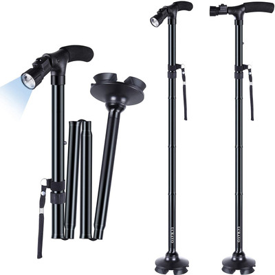 AYUOTOQi walking stick with light walking stick with torch foldable stick Walking Stick
