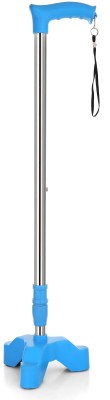 KDS SURGICAL 3 Leg Pvc Chrome Dori Firozi Height Adjustable Men/Women/Old Age People Patient Walking Stick