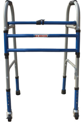KBG Surgical Grey Blue Height Adjustable Foldable Light Weight Men Women Adults Patient With Wheel Walking Stick