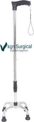 kgn surgical Premium height adjustable 4 leg Walking Stick for men/womenn/old age people Walking Stick