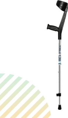 RUNMEX Black Elbow Crutch – Single Leg Mobility Support Stick for Seniors Walking Stick