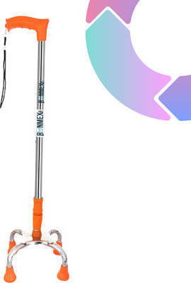 RUNMEX Orange Base Chrome Dori Walking Cane – Durable & Adjustable Walking Stick