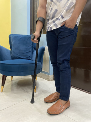ASR SURGICAL 5 Leg Quadripod Black Pvc Height Adjustable Men/Women/Old Age People 92 Walking Stick