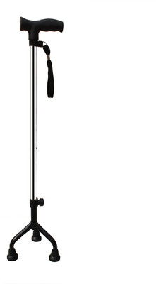 MONOLIZE Surgical 3 Leg Black Base Height Adjustable With Extra Hand Support Walking Stick