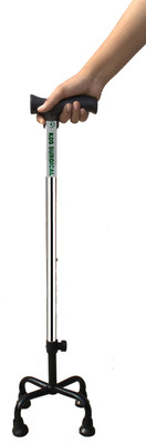 KDS SURGICAL Four Leg Black Walking Stick