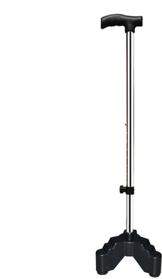 KBG 3 Leg Chrome PVC Black Height Adjustable Men/Women/Old People Walking Stick