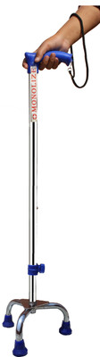 MONOLIZE Surgical 3 Leg Chrome Blue Dori Height Adjustable Men/Women/Old People Patient Walking Stick
