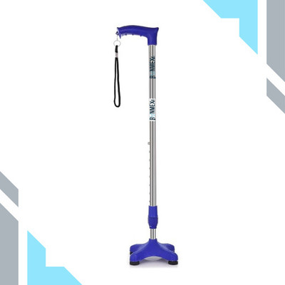 RUNMEX Premium Blue PVC 4-Leg Walking Stick – Lightweight & Easy to Use Walking Stick