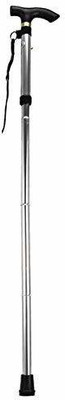 Gumpi Foldable Walking Stick 4 Folding Sections Walking Cane Silver Walking Stick