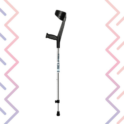 RUNMEX Black Elbow Crutch – Ergonomic Single Leg Walking Stick for Adults Walking Stick
