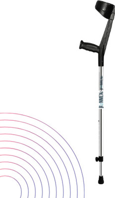 RUNMEX Black Elbow Crutch – Reliable Single Leg Walking Support Stick Walking Stick
