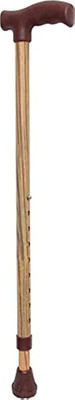 PAXMAX Walking Stick Brown (Wooden Finish) Height Adjustable Old Men & Women Walking Stick