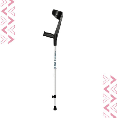 RUNMEX Single Leg Black Elbow Crutch – Lightweight Adjustable Walking Stick Walking Stick