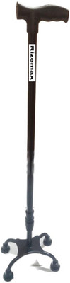 rizemax All black 4 leg quadripod walking stick with height adjustment and universal Walking Stick