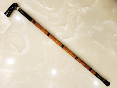 Sanvi Creation Mart Fancy Design wooden walking stick Tabli Look Base Rubber (36 Inches) Pack Of 1 Walking Stick