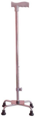 SMARTH 4 Leg Croome Height Adjustable Walking Stick (With Support) Walking Stick