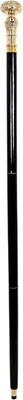 Calvin handicrafts Antique Teak Wooden 2 Fold Walking Stick Cane with Brass Handle and Rubber Base Walking Stick