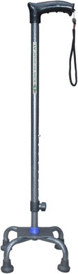 KDS SURGICAL 4 Leg Antique Silver Height Adjustable For Unisex with dori Walking Stick