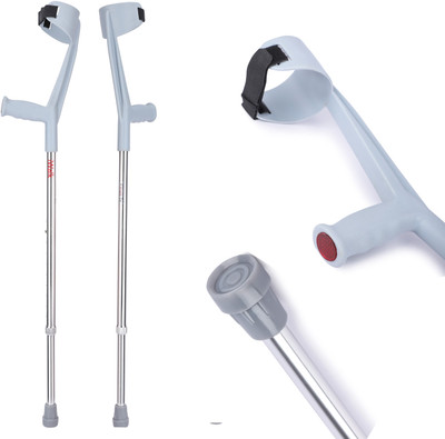 IWALK Silver Elbow Crutch - Universal (Adjustable) Walking Stick