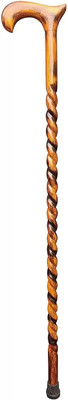 Hithika creation Wooden Walking Stick in 36 inch | Walking Stick for Elders(Brown) Walking Stick