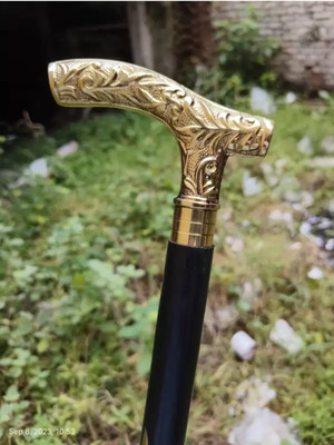 RanaCreation Wooden walking stick in black fancy handle for old people Walking Stick